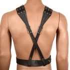 Lock Men Male Leather Full Body Chest Harness Fancy Belt O Ring Clubwear Costume