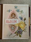 Antique Victorian Photo Album Red Velvet Cover 1800s With Paper And Tin Photos