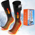 5000mah Electric Heated Socks Foot Winter Warmer Sock Rechargeable Battery Power