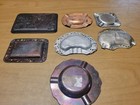 Vintage State Trinket Dish Ashtray Lot Tray Metal Souvenir Lot Of 7