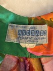 Vtg Andrade Mumu  Waikiki Dress  1960 s Hawaii  Groovy Psychedelic Floral 2xs