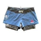 Reebok Ufc 2-in-1 Training Shorts Mens Blue Excellent Compression Liner Mma Gym
