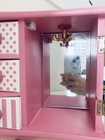 Rare Hello Kitty Vintage Pink Wooden Jewelry Box With Mirror Collector Item