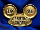Walt Disney World - Cast Member - Opening Team  1971  Pin