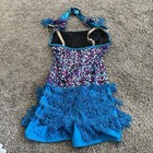 Dance Costume Weissman Rn64830 Adult Small As Blue Sequins Fringe