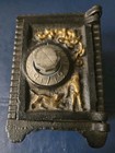 Small Antique Cast Iron   Tin Safe-shaped Bank With Combination Dial Front Door