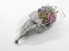 Vintage French Glass Beaded Flowers Bouquet Christmas Ornament 6  Handmade