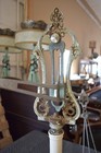 19th Century Antique Cast Iron Counter Balance Scale Brass Ornate Mercantile