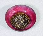        Bowl Dish Ashtray Enamelled Copper Signed Vintage Era 1970s