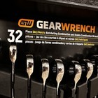 Gearwrench 32pc Ratcheting Combination Wrench W  Stubby Set Sae metric 39327 New