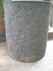 Early Antique Embossed Tin Canister Black Milk Paint
