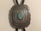 Native American Navajo Sunshine Reeves Sterling Turquoise Braided Bolo Buckle