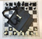 Tournament Chess Set Combo  Black Bag W  Loop  Black Board   Chess Pieces