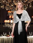 Shawls And Wraps For Evening Dresses  Womens A  Silver  with Silver Buckle 