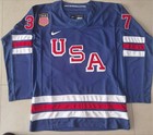 Connnor Hellebuyck 37  Hockey Team Usa Winter Olympics 2026 Jersey Blue Stitched