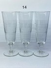 Vintage Clear Sailboat Etched Glass Toscany Goblets Pilsner Beer Glasses 
