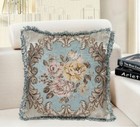 22x22  Classic Vintage Cushion Cover Jacquard Floral Sofa Home Decor Pillow Case