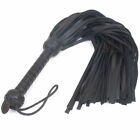 Real Genuine Cow Hide Leather Flogger 50 Falls Black Heavy Duty Thuddy Whip