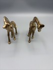 Vintage Pair Of Solid Brass Giraffe Figurine Statues Mcm 1970 s