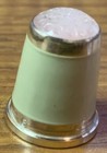 Antique Germany Sterling Silver 925 Pink Stone Top Painted Scene Thimble Size 8