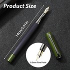 Metal Black Fountain Pen  0 5mm Fine Nib With 10 Ink Cartridges Refills  green 
