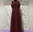 Elegant Dresstells Sz L  12  Burgundy A Line Long Maxi Dress Mother Of Bride  9