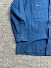 Vintage 1970s Pendleton Solid Teal Loop Collar Board Shirt Wool  see Collar  Xl