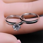 Stainless Steel Round Cut Aaa Cz Women s Wedding Engagement Ring Set Size 5-10