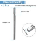 2pcs Straight Flute Thread Tap M12 X 1 75 160mm Extra Long Metric Screw Taps