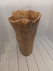 Hand Carved Burl Wood Wooden Vase Table Birdseye Fir Tree Stump  15 5  Tall  1