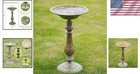 19    Antique Pedestal Bird Bath - Handcrafted Metal Bird Feeder For Gardens
