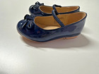 Janie And Jack Girls Navy Patent Mary Jane Flats With Bows Size Toddler 5