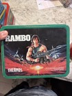 1985 Rambo Vintage Metal Lunch Box Set With Matching Thermos 