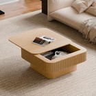 Modern Wood Square Shaped Accent Coffee Table W  Hidden Storage For Living Room
