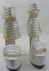 White 6 5 stiletto High Heel 2 5 platform Ankle Strap Shoes Women Size  7
