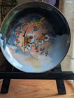 Vintage Holland Copper Enamel Butterfly Bowl   Hand Painted Art Dish   Mid Centu