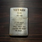 Zippo Vietnam War Duck Red Baron Hue 67-68 Engraved Lighter Rare From Japan