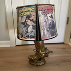 Vintage Hopalong Cassidy Lamp With Shade Western Cowboy Boot Comic Book Pls Read