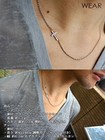 Fe-fe      Phiten Small Diamond Cross Titanium Men s Sports Necklace Simple Japan