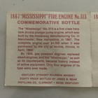 Vtg Jim Beam 1867 Mississippi Fire Engine Decanter No  313 Pamphlet Collectible