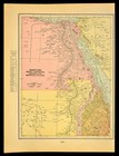 Antique Egypt Map Nubia Nile River Map East Africa Old Original Vintage