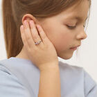 Simulated Birthstone Heart Solitaire Size 2-5 Baby   Kids Ring - Sterling Silver