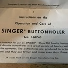 Vintage Singer Buttonholer 160743 W  Case Manual   3templates Sewing Machine Usa