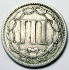 1868 Philadelphia Mint Three Cent Nickel Coin