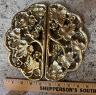 Vintage Brass Trivet Set With Floral And Leaf Designs  set Of 2  Pieces