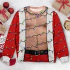 Funny Hairy Chest Santa Sweater     Ugly Christmas Party Sweatshirt