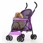 4 Wheels Pet Dog Stroller Breathable Travel Carrier Cage Storage Basket skylight