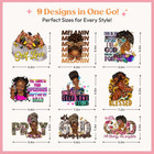 Black Girl Iron On Transfers  9 Sheets Dtf Transfers Ready To Press Washable Sti