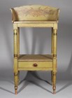 The Best  19thc  Country Primitive Green Hand Painted Work Wash Stand Table