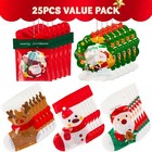25 Pcs Christmas Ziplock Sealing Bags  Holiday Cellophane Bags Goodie Gift Treat